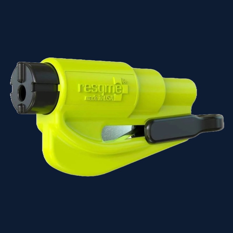 Yellow resqme car escape tool