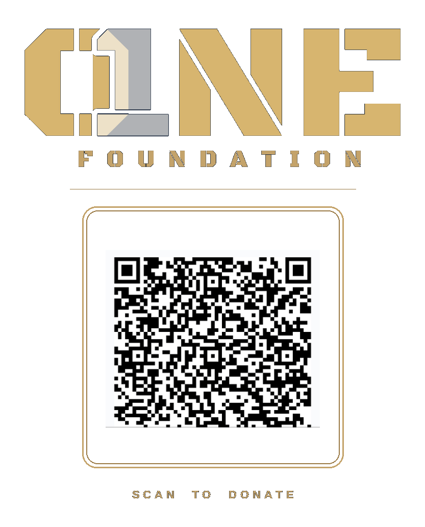 O1NE Foundation QR code to donate